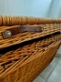 Автентичен голям плетен сандък - ретро стил, снимка 3
