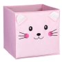 Кутия за съхранение, коте, розова, 30х30х30см, снимка 1 - Мебели за детската стая - 42186378