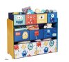 Детски Eтажерка за Играчки и Книжки, Секция, Органайзер с 9 Текстилни Кутии за Съхранение - MONSTER