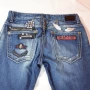 $219 Мъжки дънки Robins Jeans Mens 36 Blue Pants Studded Patches Grunge Street Wear 36x33 Vintage , снимка 1