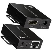 Нов HDMI удължител до 60м през Cat6/Cat7 Ethernet кабели Full HD 1080P 3D, снимка 1 - Друга електроника - 42461214