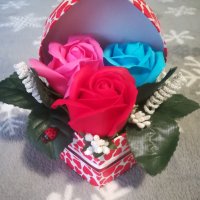 Сърца с ароматни съпунени рози , снимка 15 - Изкуствени цветя - 35643517