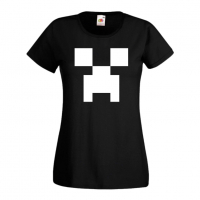 Дамска тениска Creeper Face 1 майнкрафт Minecraft,Игра,Забавление,подарък,Изненада,Рожден Ден., снимка 3 - Тениски - 36520486