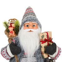Дядо Коледа с фенер и подаръци, 60см, снимка 3 - Декорация за дома - 42719945