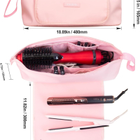 ANGENIL 2 в 1 термоустойчива чанта за уреди за оформяне на коса -четка, преса, маша, розова, снимка 8 - Други - 44804014