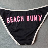 XS черна бански долница Beach Bum с бял ластик по краищата, снимка 1 - Бански костюми - 41558859