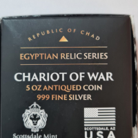 Сребро 5 oz Египетска военна колесница 2020 Чад, снимка 7 - Нумизматика и бонистика - 36179039