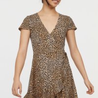 Свежа рокля в леопардов принт  - тип "прегърни ме", снимка 1 - Рокли - 41545786