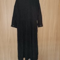 Макси дълга черна, рипсена рокля , снимка 5 - Рокли - 44308530