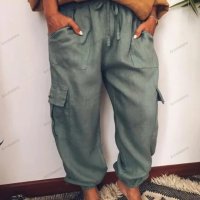 Дамски панталон с капаци и странични джобове, 4цвята - 023, снимка 3 - Панталони - 41846953