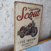 Метална табела Indian Scout Мотор Легендарен Индиан Класика, снимка 2 - Колекции - 36619983