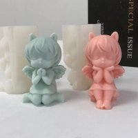 3D Силиконов молд форми за свещи сапун Ангели, снимка 5 - Форми - 44254087
