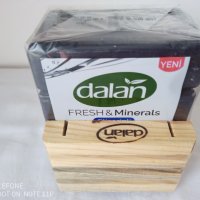 Глицеринов сапун Dalan 4 броя по 150 гр. с подарък дървена сапунерка, снимка 1 - Козметика за тяло - 40413720
