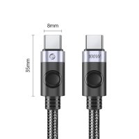 Orico кабел Cable USB C-to-C PD 100W Charging 0.5m Black - C2CZ-BK-05, 24 месеца ганация, снимка 5 - Кабели и адаптери - 41291938