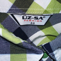 Памучна карирана риза Üz-Sa , снимка 2 - Ризи - 44589097