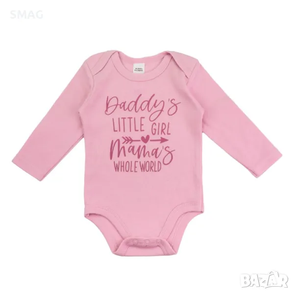 Бебешко памучно боди Розово Daddy's & Mama's S_1245574, снимка 1