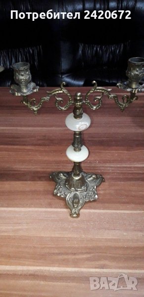 Свещник барок  с  оникс, снимка 1