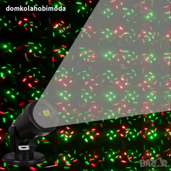 Коледен Лазерен фоторитмичен проектор,червени и зелени точки,220 волта, снимка 1