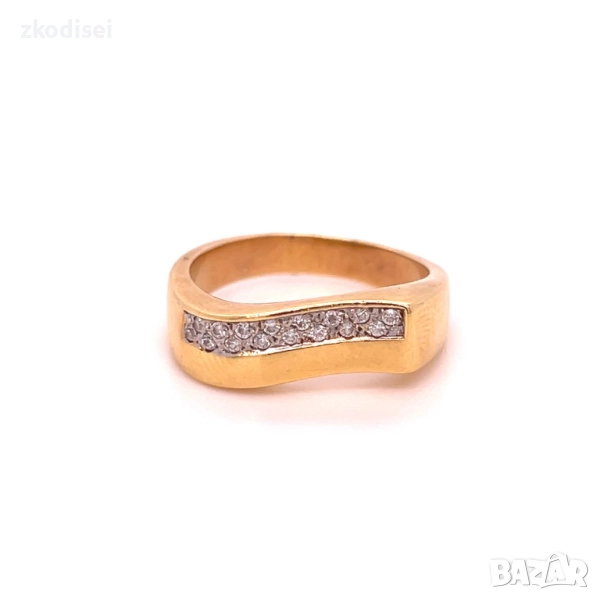 Златен дамски пръстен 5,21гр. размер:55 18кр. проба:750 модел:34680-5, снимка 1