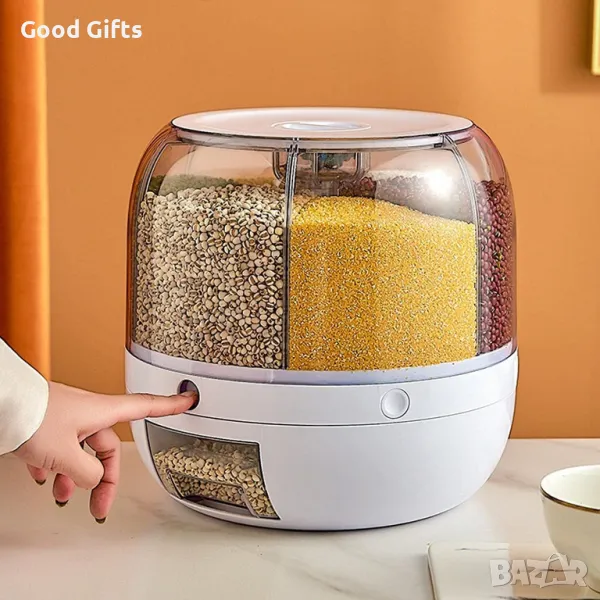 Въртящ се диспенсър за зърнени храни с 6 отделения, снимка 1