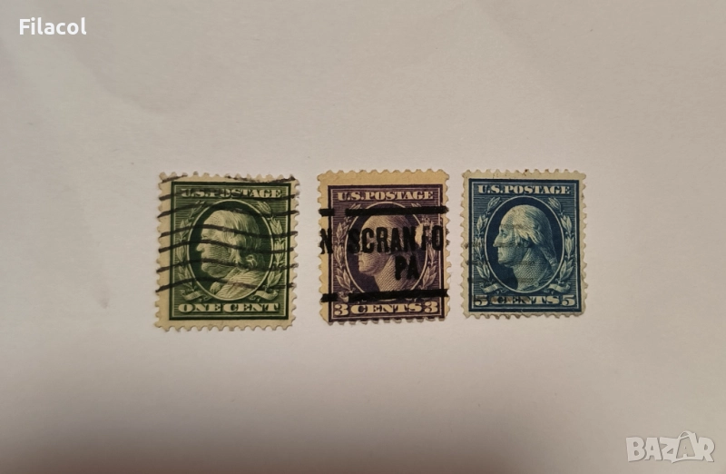 САЩ 1908 г. Бенджамин Франклин и Джордж Вашингтон, снимка 1