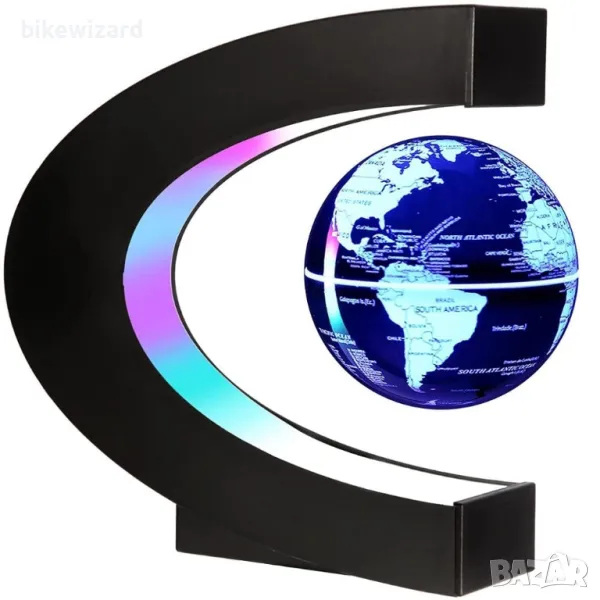 YAVOCOS Магнитен левитиращ глобус със 7 цветни светлини НОВ, снимка 1