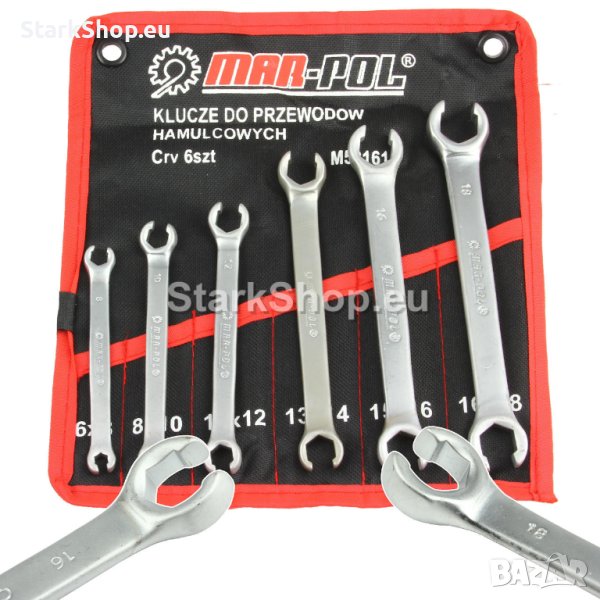К-т Срязани ключове за тръби 6-18мм Mar-Pol 6 части в калъф, снимка 1