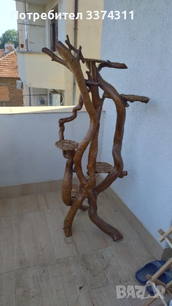 Уникален цветарник,свещник от корените на бук, снимка 1