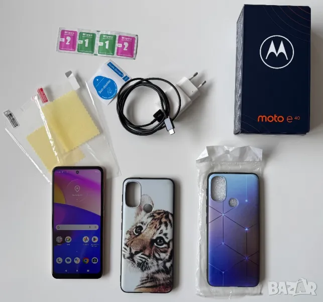 Motorola Moto E40 - пълен комплект + аксесоари, снимка 1