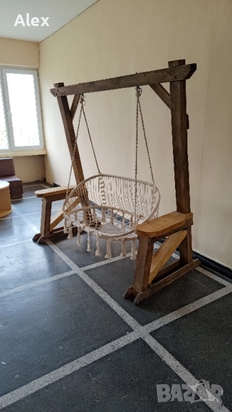 Дървена градинска люлка, снимка 1
