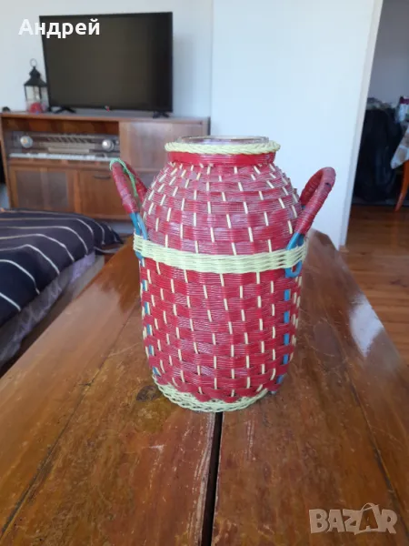 Стар плетен буркан #2, снимка 1