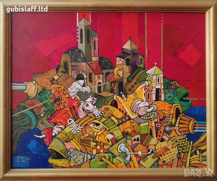 Картина "Двубой", проф. Пл. Легкоступ, 2001 г., снимка 1