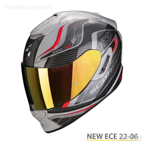 Каска SCORPION EXO-1400 EVO AIR ATTUNE Grey-Black-Red, снимка 1