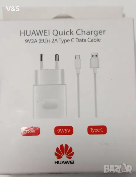 Зарядно Huawei Fast Charger AP32 За Бързо Зареждане И Type-C Кабел, Блистер, Бял, снимка 1