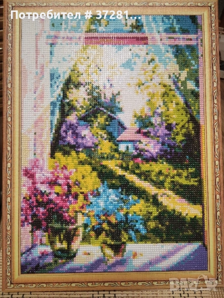 Диамантен гоблен готов изработен размер 30/40см с рамка, снимка 1