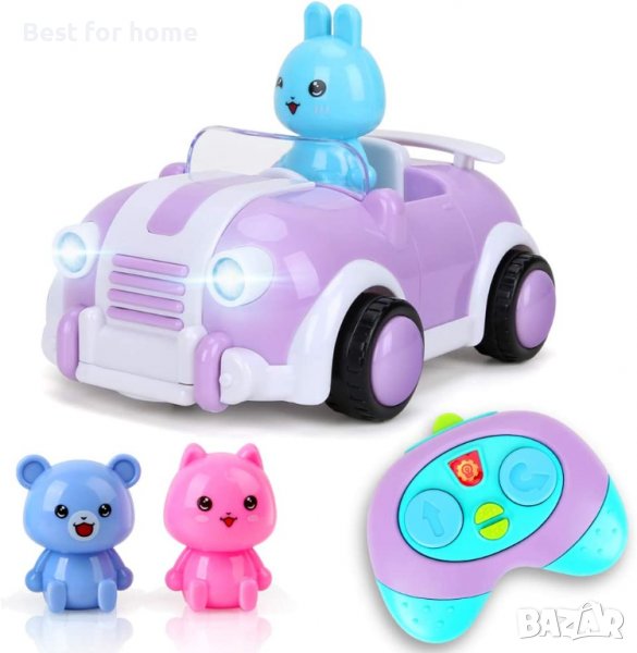 Електрическа радиоуправляема състезателна кола с музикални светлини и животно,дистанционно управлен, снимка 1