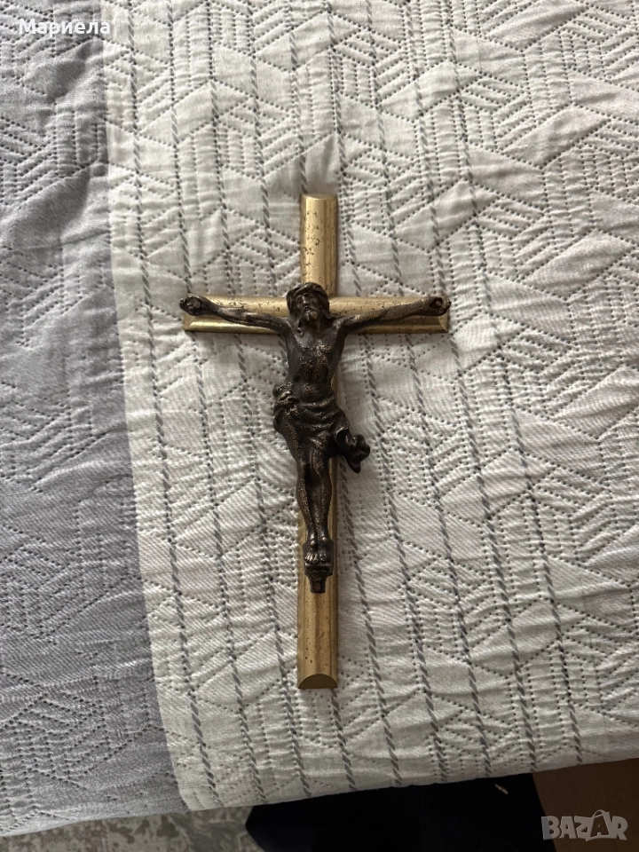 Месингово разпятие,цена 70 лв., снимка 1