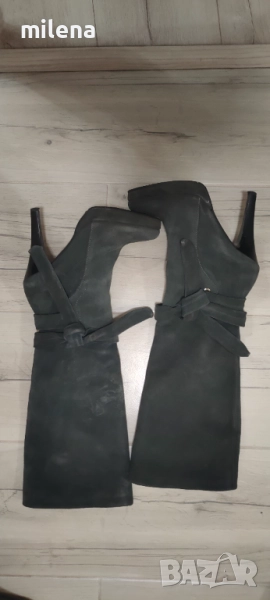 Високи ботуши от естествен велур, снимка 1