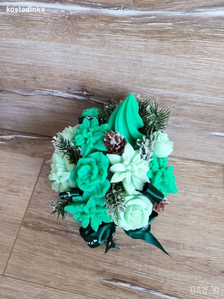 Коледен сапунен букет , снимка 1