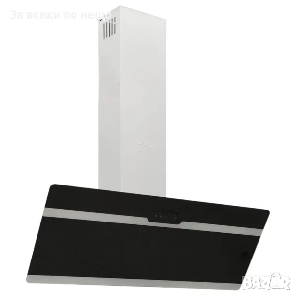 Стенен абсорбатор, 90 см, стомана и закалено стъкло, черен Код P195, снимка 1