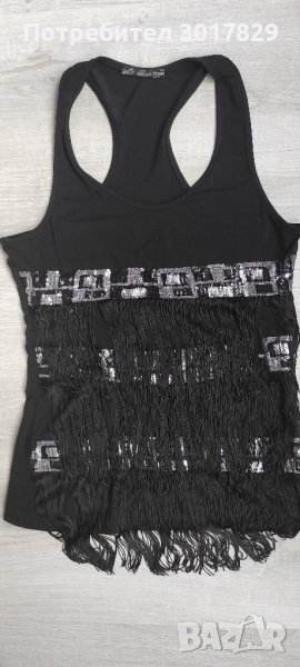 Дамски потник с пайети и ресни, снимка 1