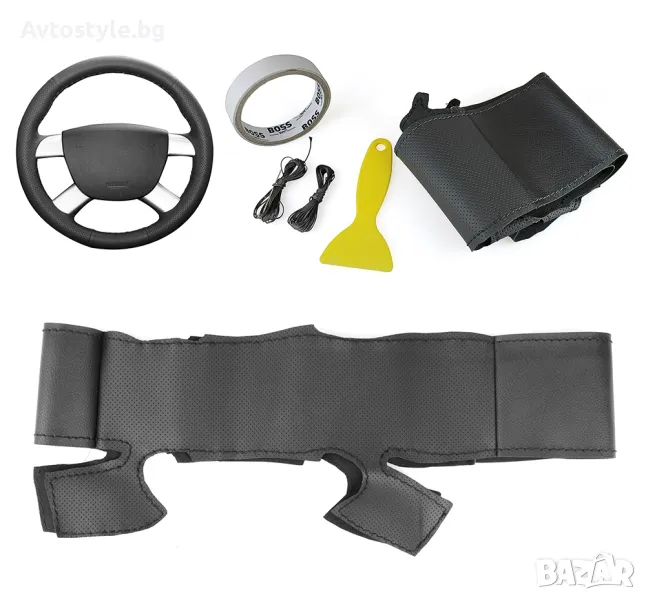 Кожен калъф за волан шиещ, Ford Connect, Kuga, Focus 2, C-Max, снимка 1