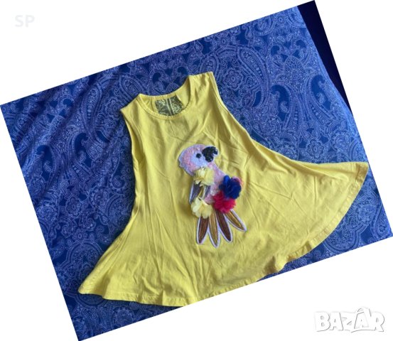 Потник с апликация папагал, 6-8г.