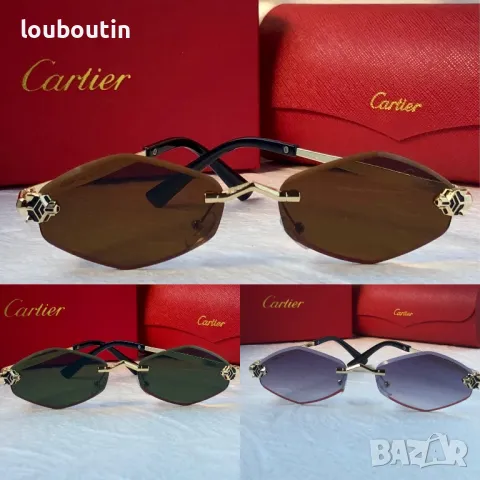 Cartier 2024 дамски слънчеви очила ромб 3 цвята, снимка 2 - Слънчеви и диоптрични очила - 47667819