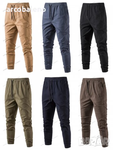 Мъжки едноцветни ежедневни минималистични карго панталони, 6цвята - 023