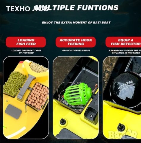 Лодка за захранка V020 GPS-40 точки най-новия модел фосфорна-неон! Батерия 12 000mAh

, снимка 6 - Стръв и захранки - 42009928