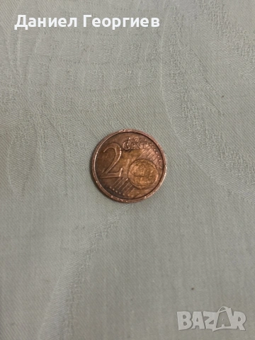 Монета 2 цента, Италия 2002 с грешка.