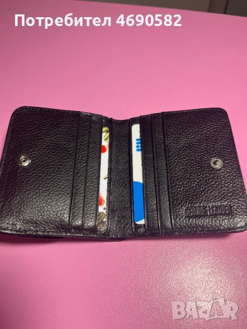 Черен портфейл от естествена кожа, снимка 2 - Портфейли, портмонета - 53179738
