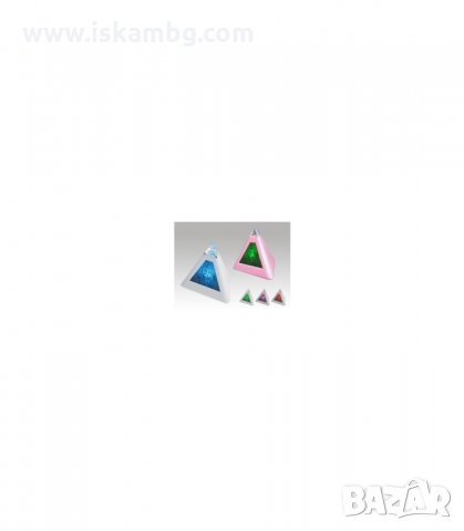 СВЕТЕЩ В 7 ЦВЯТА LED ЧАСОВНИК ПИРАМИДА - код 0215, снимка 4 - Друга електроника - 34087857