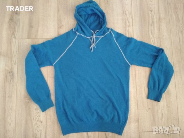 Вълнен пуловер 80% вълна мерино термо блуза анорак MadeInItaly 